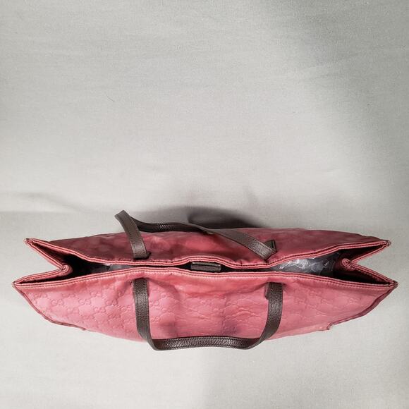 GUCCI Light Red Nylon Embossed Tote Bag Project Piece‎ 355729 467891 Princy - Picture 13 of 16